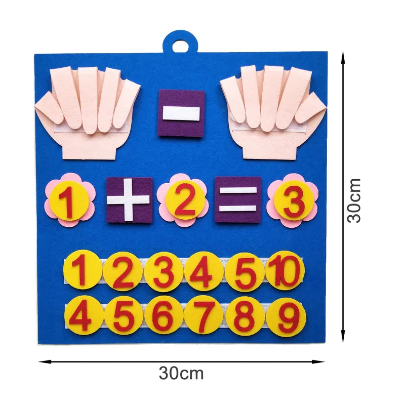Mãos de Feltro para Educação Aritmética - Aprendizado Divertido de Adição e Subtração para Crianças de 0 a 6 Anos!